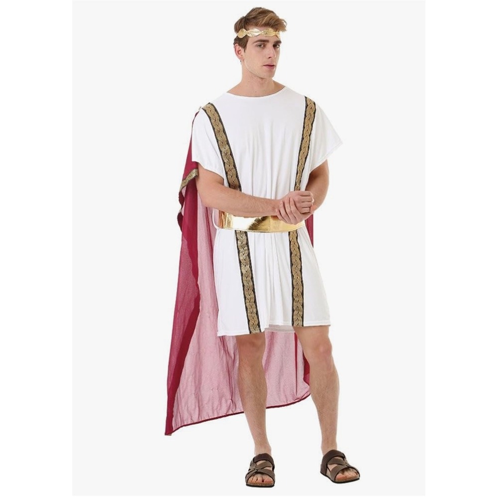 Roman Emperor Costume Adult Halloween Party Cosplay Toga Outfit X-Large‎